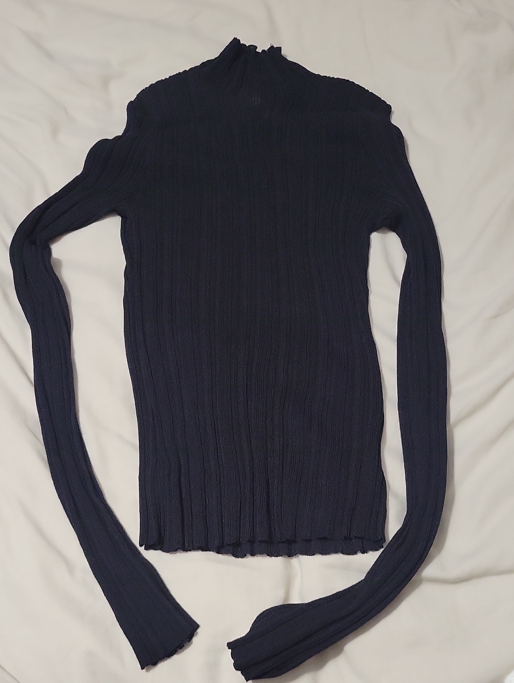 H&M Ribbed Long-Sleeve Mock Neck Sweater - Black